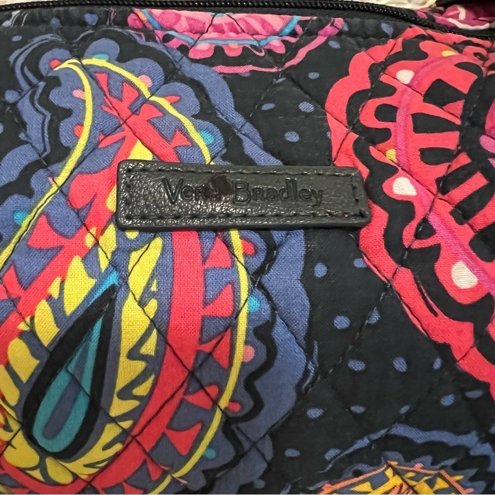 VERA BRADLEY Twilight Paisley Villager Tote Black Pink Blue Bohemian Quilted - Picture 3 of 14